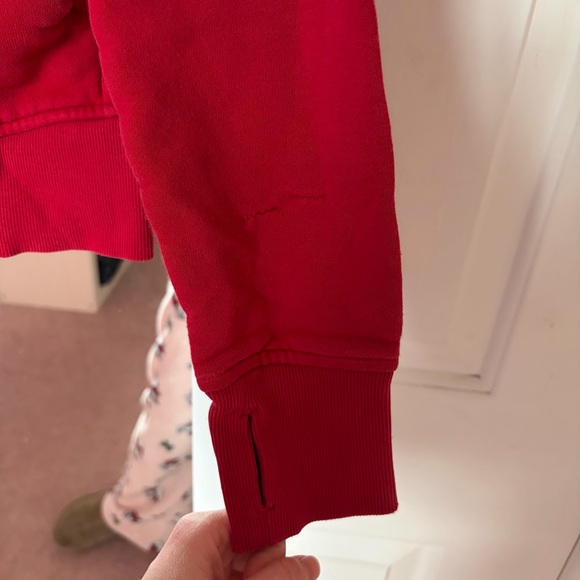 lululemon athletica full zip Scuba Vibrant Red Zip-Up Fleece Hoodie - Picture 10 of 14